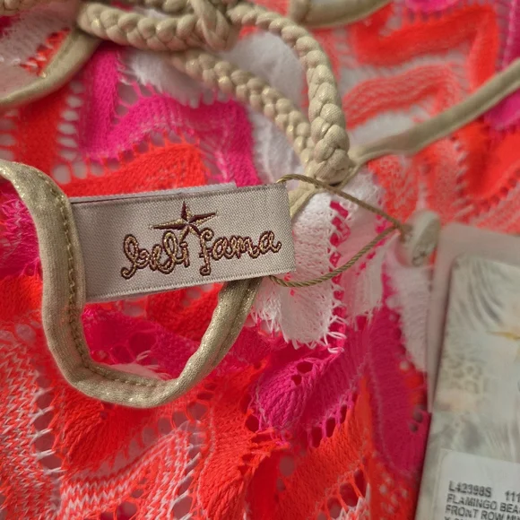 Luli Fama Flamingo Beach Halter Tie Mini Beach Dress Cover-Up - Picture 9 of 15